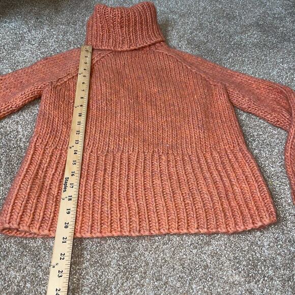 Madewell sweater turtleneck chunky knit burnt orange wool/alpaca blend SZ XS - Picture 6 of 9